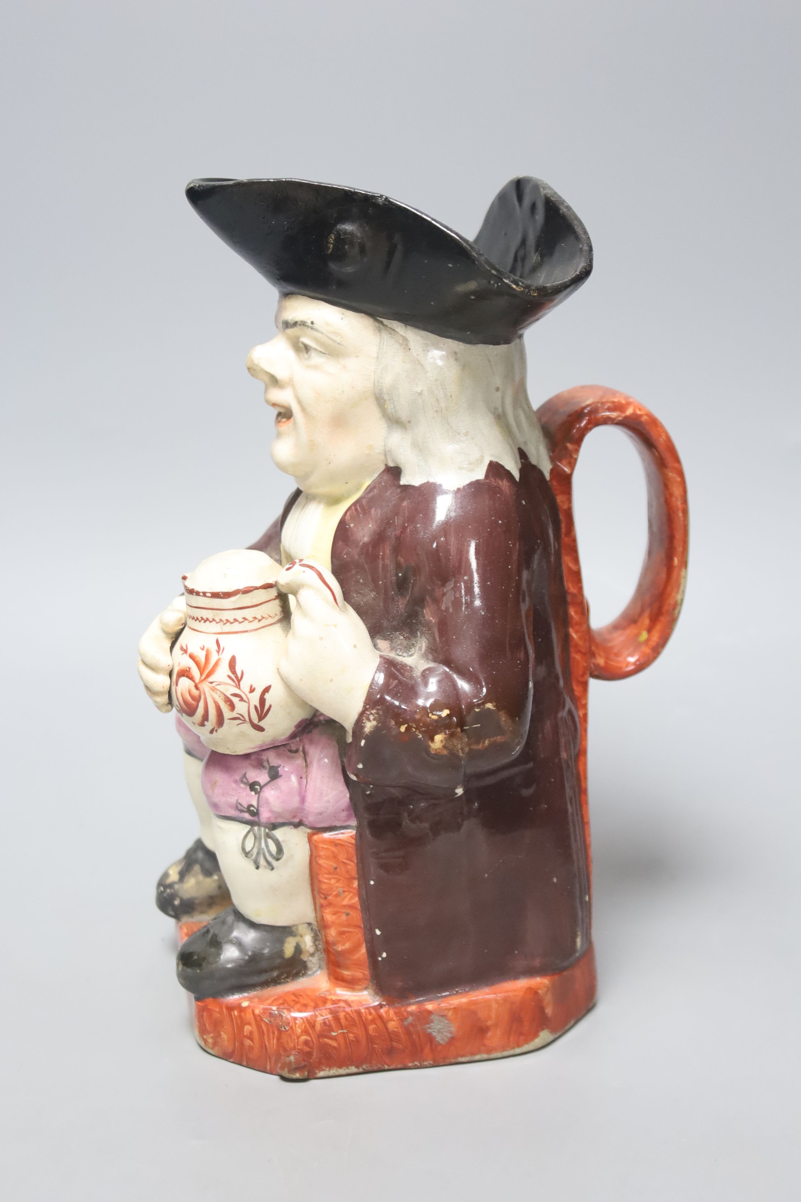 A mid 19th century Hearty Good Fellow Toby jug, height 25cm